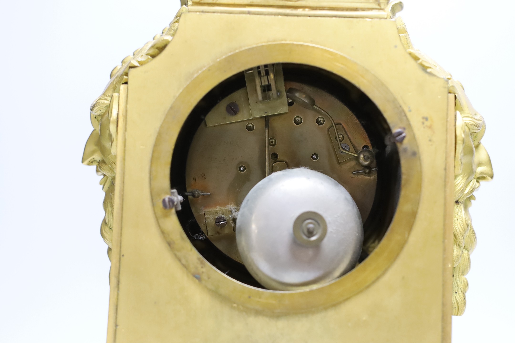 A 19th century French ormolu and Sevres style porcelain mounted mantel clock, 38cms high